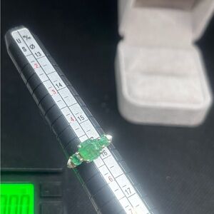 18K White Gold Ring with natural emerald, $2585 APPRAISED, size 5